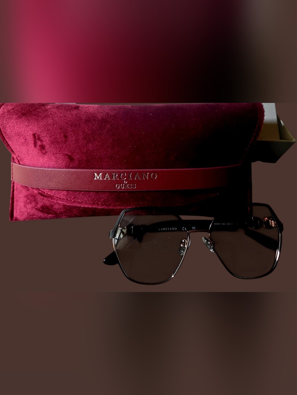 Marciano by GUESS Black And Gold RX Glasses With Box And Case. Authentic